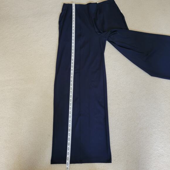 NWT Old Navy L Powersoft Go Dry Pants Wide Leg High Rise Flat Front Pull On Blue - Picture 10 of 14